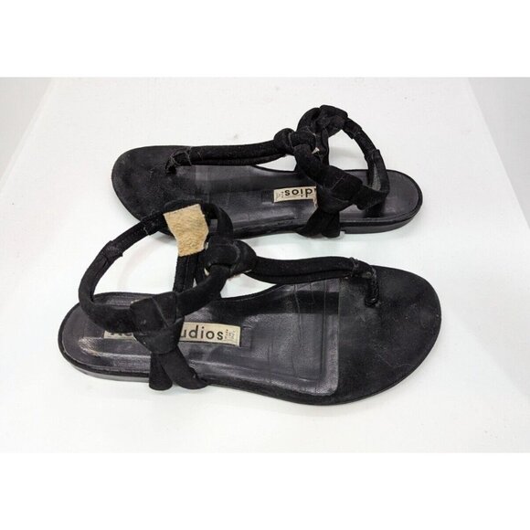 ACNE STUDIOS Women's Arbor Flats Sandals Leather Suede Size 36 READ - Picture 1 of 9